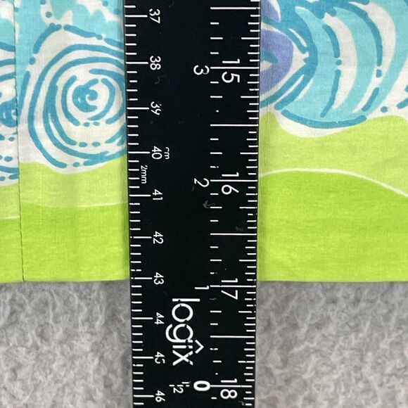 Lilly Pulitzer Skirt 0P Beachy Seashell Crab Print A-Line Skirt Green Blue VTG - Picture 9 of 11
